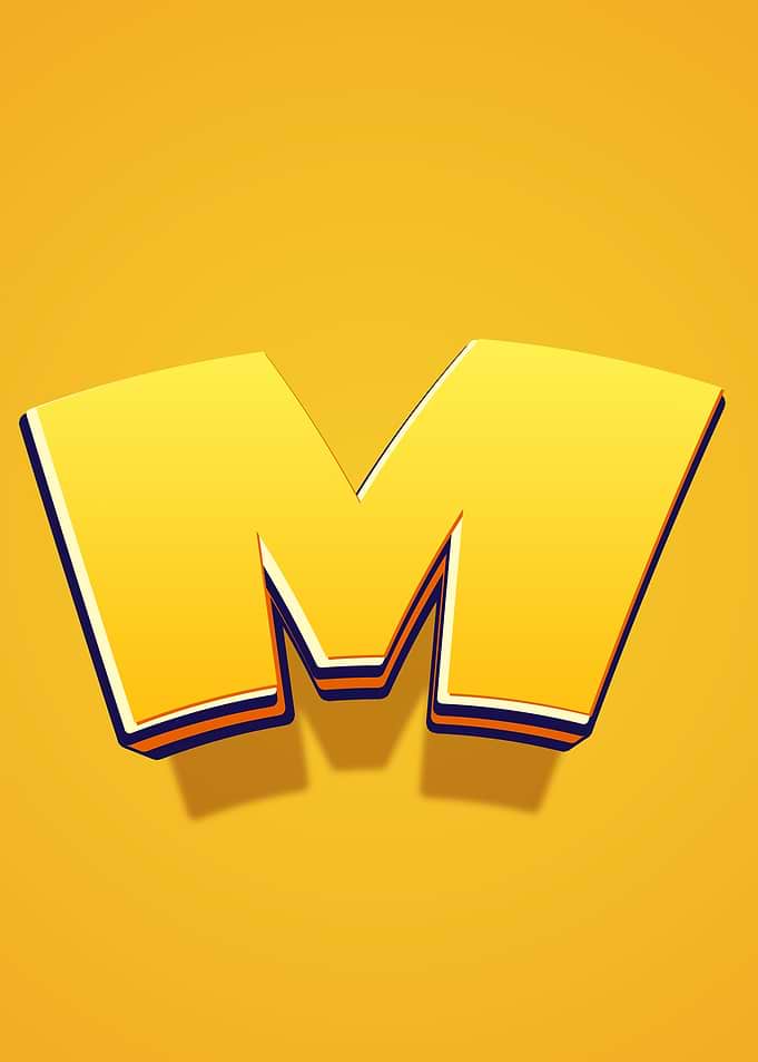 Yellow Letter M Logo