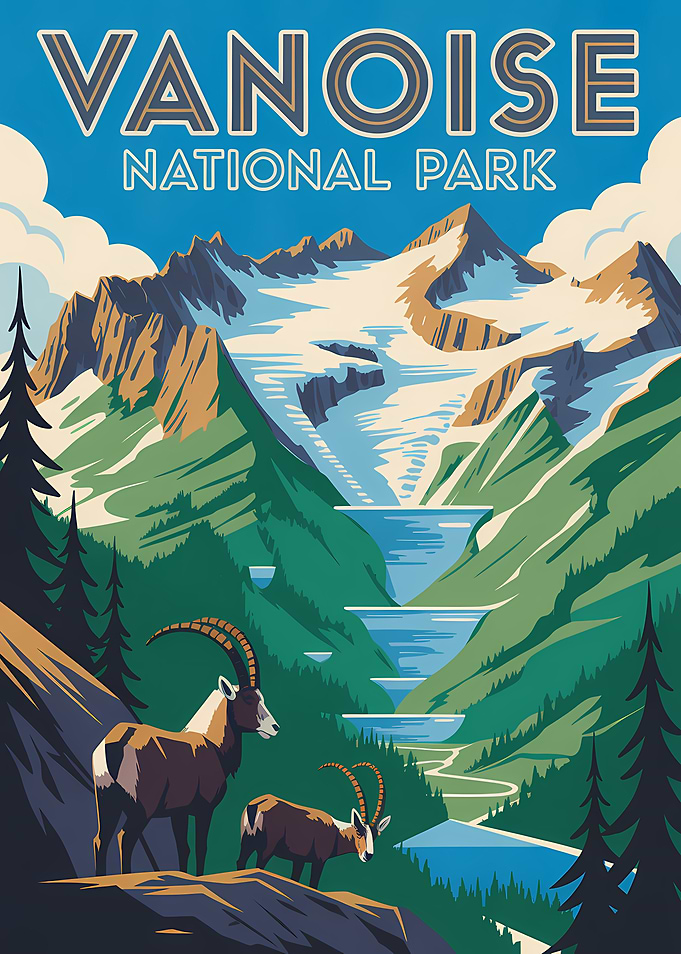 Vanoise National Park Vintage Poster