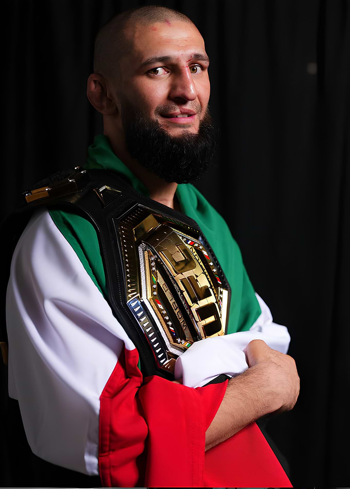Khamzat Chimaev with Championship Belt