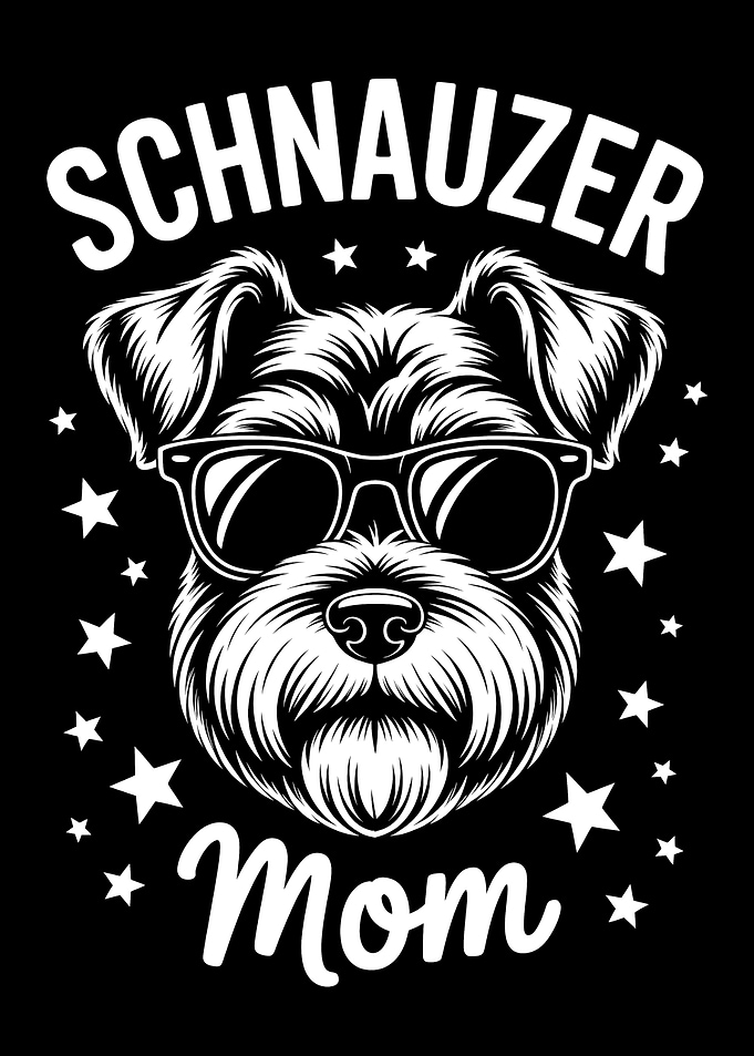 Schnauzer Mom with Sunglasses