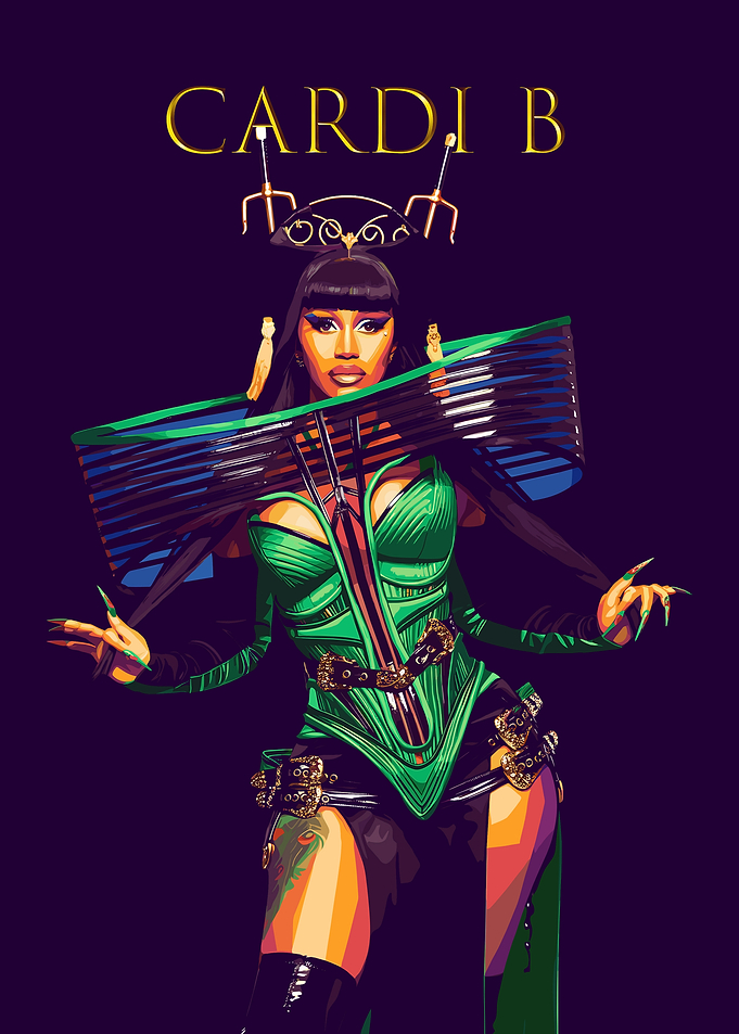 Cardi B Pop Art Portrait