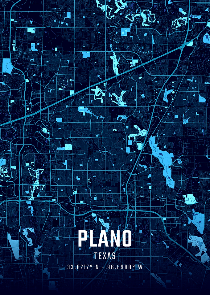 Plano Texas Midnight City Map