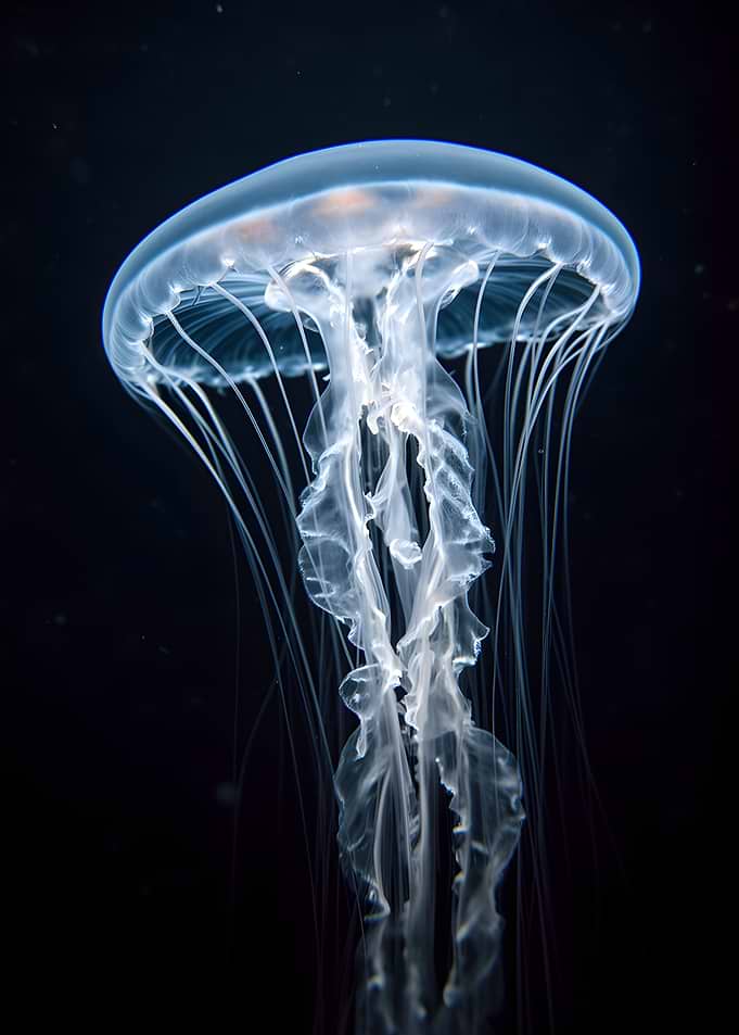 Translucent Jellyfish with Tentacles