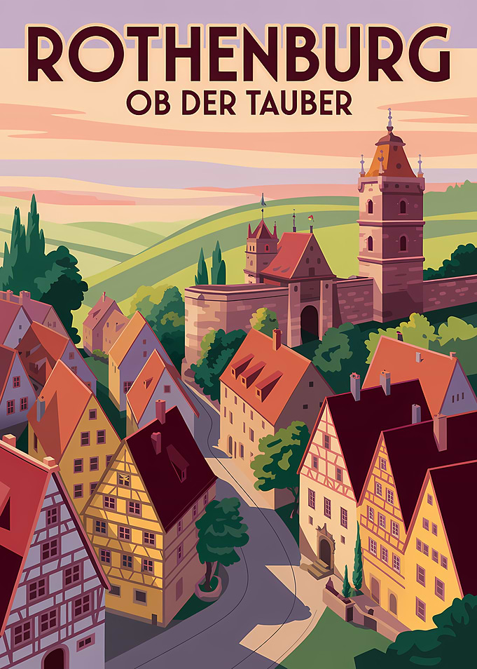 Rothenburg ob der Tauber Vintage Poster