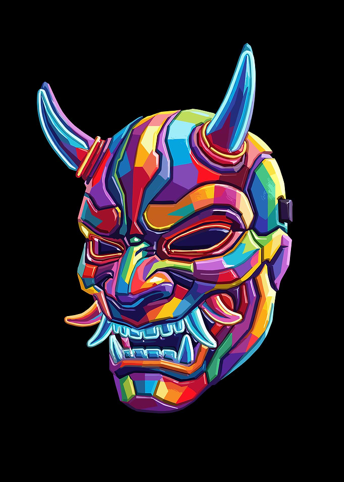Colorful Oni Mask