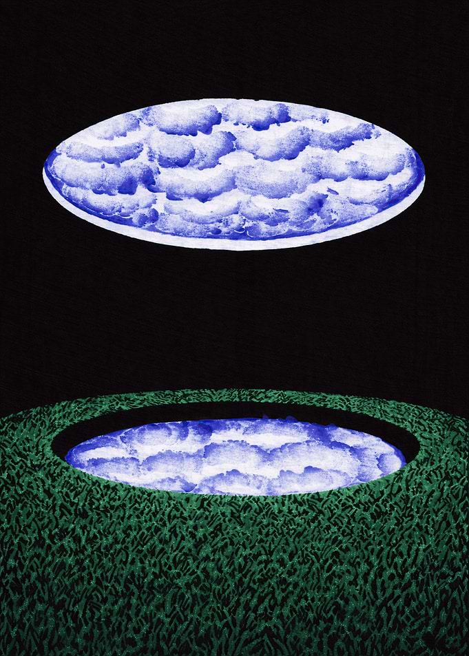 Surreal Landscape with Clouds