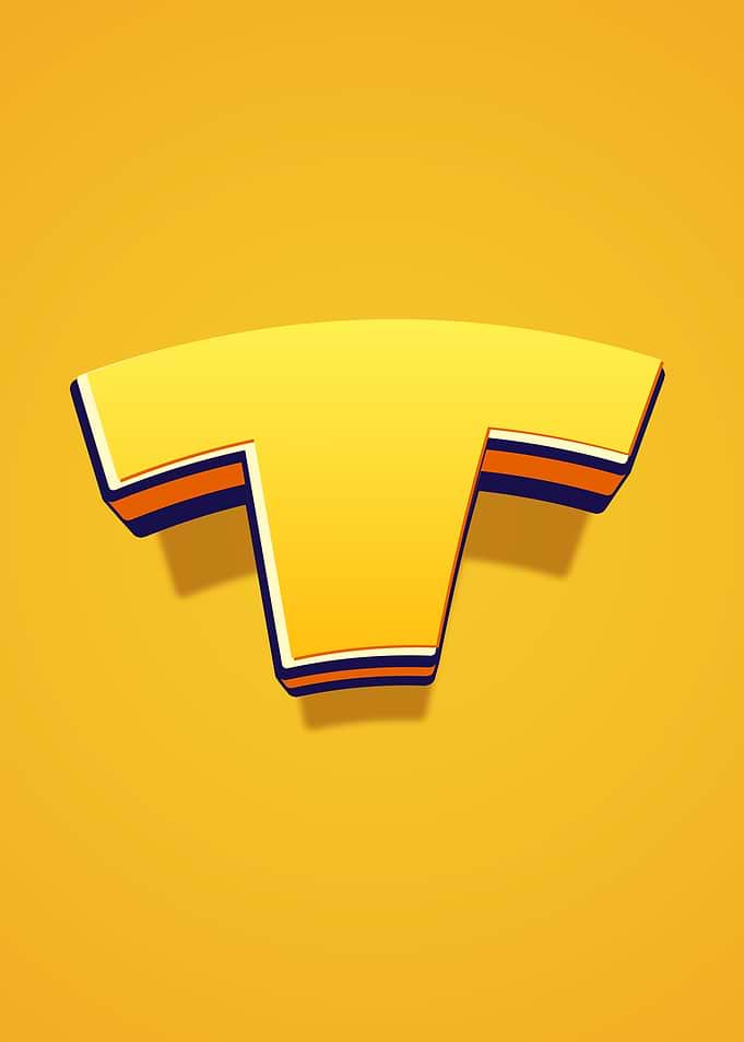 Yellow Letter T Logo