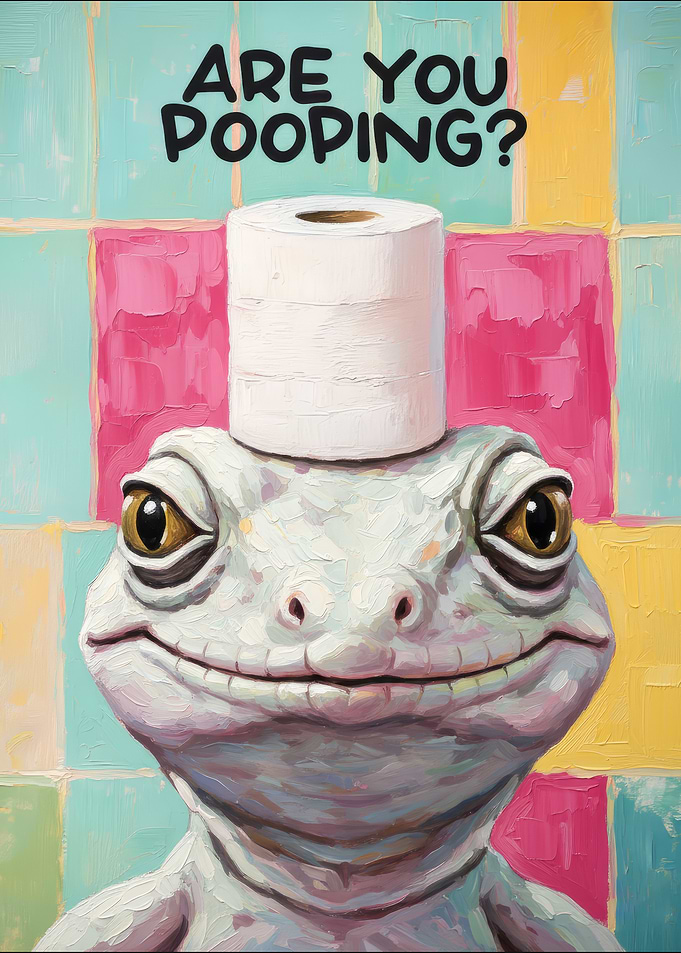 funny Lizard with Toilet Paper