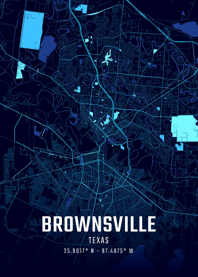 Brownsville Texas Midnight City Map