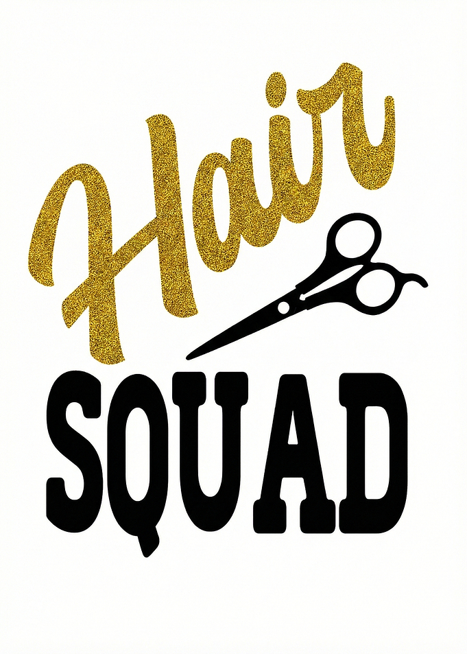 Hair Squad Scissors Text Art