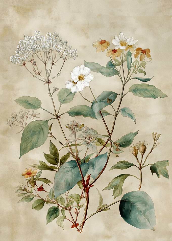 Botanical Illustration of Wildflowers