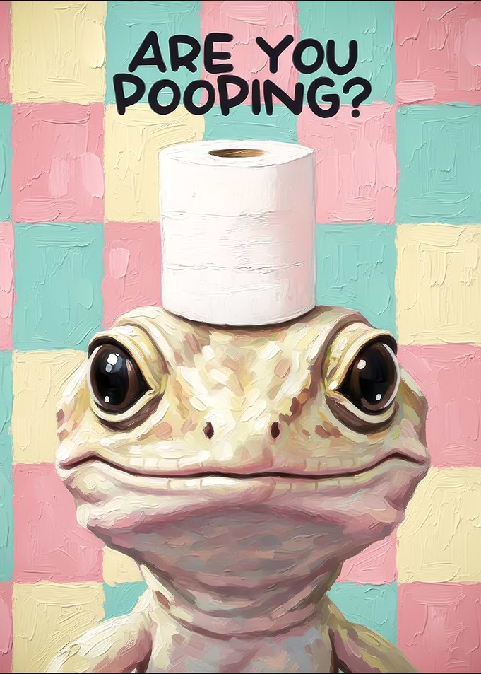 funny Lizard with Toilet Paper