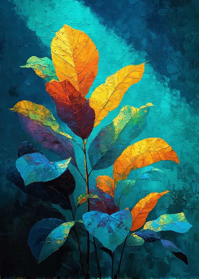 Vibrant Leaf Painting