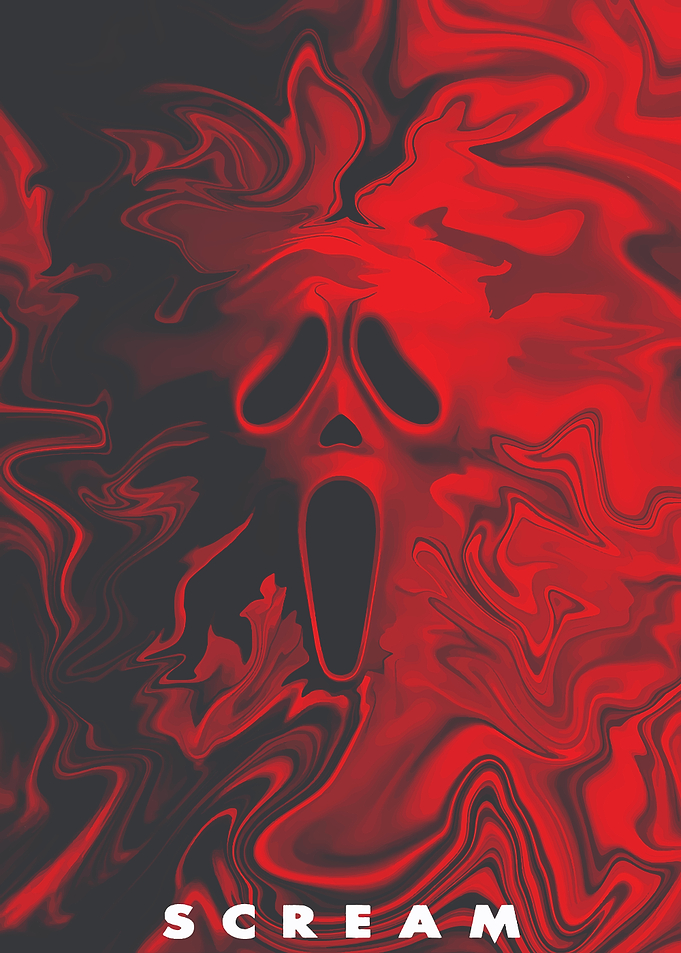 Scream Ghostface Mask Red Swirls