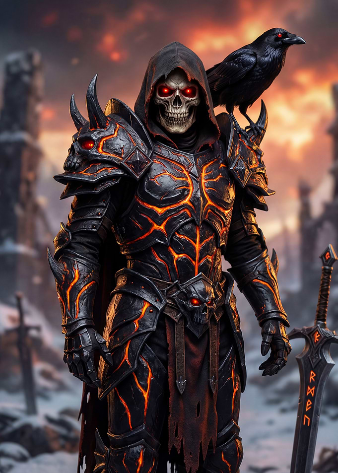 Grim Reaper Warrior with Raven