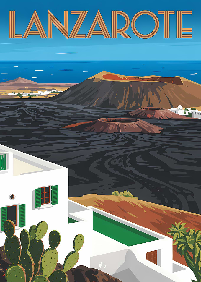 Lanzarote Vintage Travel Poster
