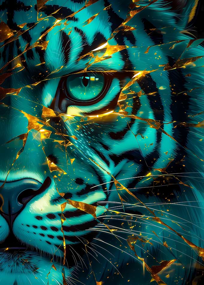 Cracked Teal Tiger Eye