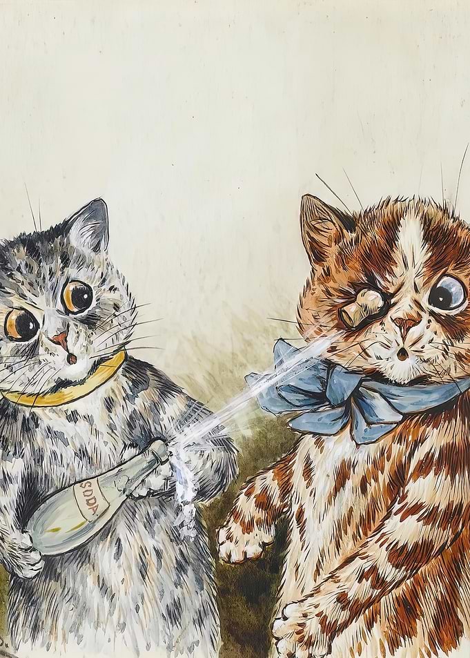 Cats with Soda Bottle