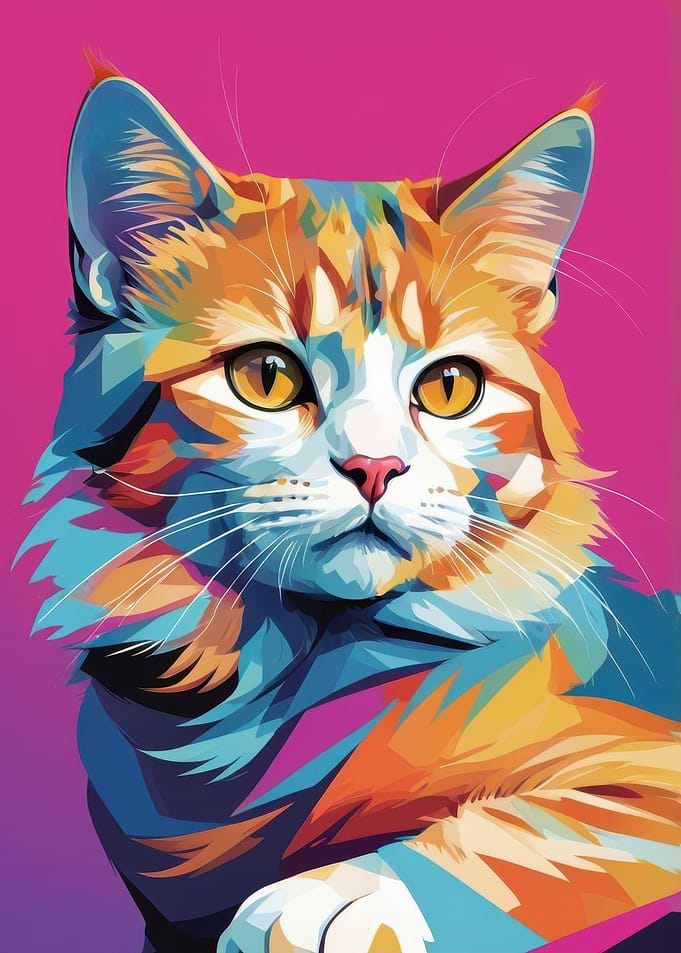 Colorful Cat Portrait