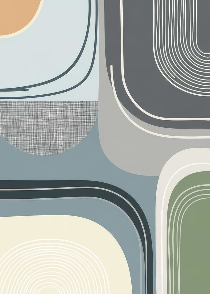 Abstract Geometric Shapes with Curved Lines