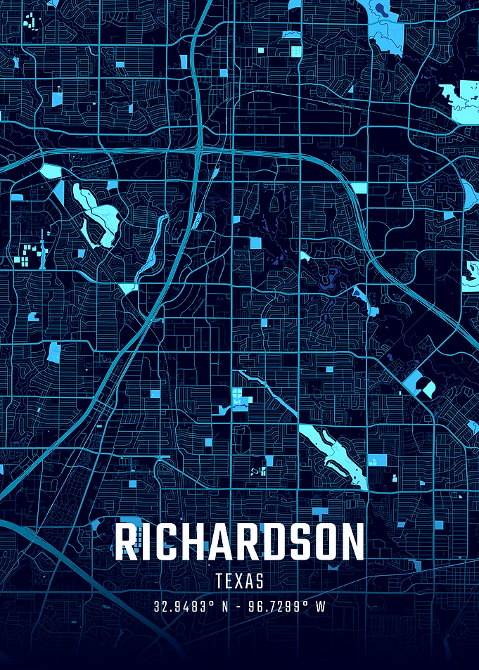 Richardson Texas Midnight City Map