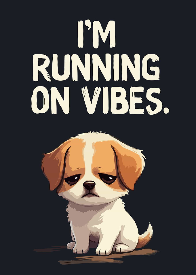 Sad Puppy Running on Vibes Art