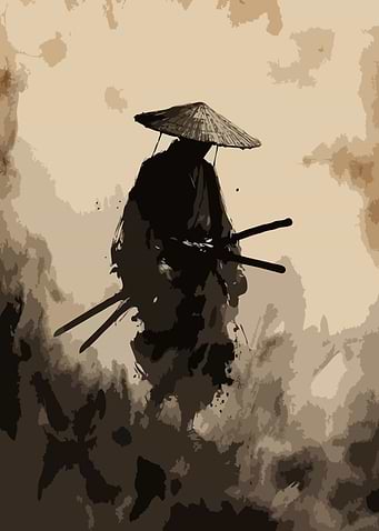 Samurai Warrior with Swords