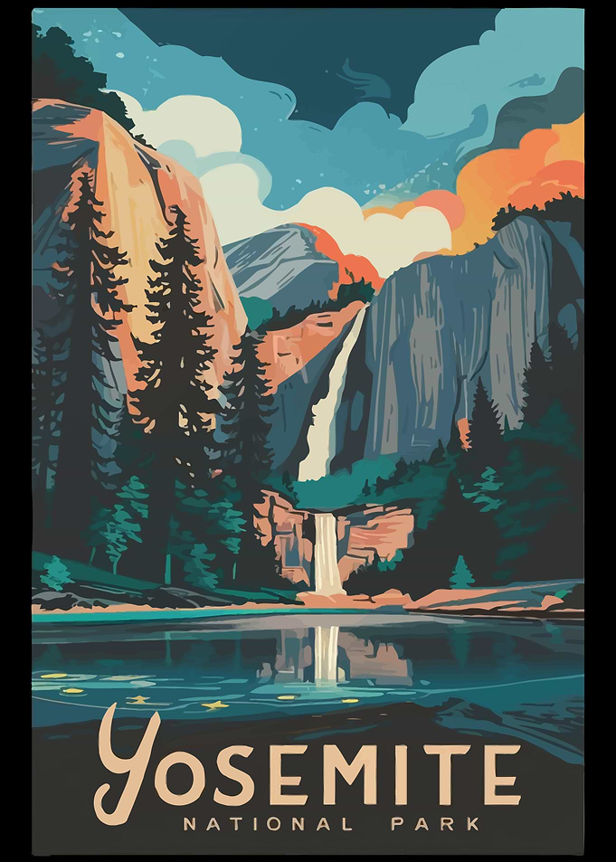 Yosemite National Park Vintage Poster