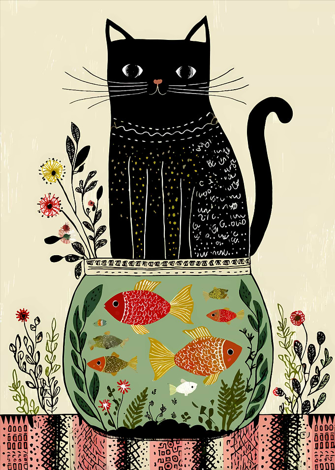 Black Cat and Fishbowl
