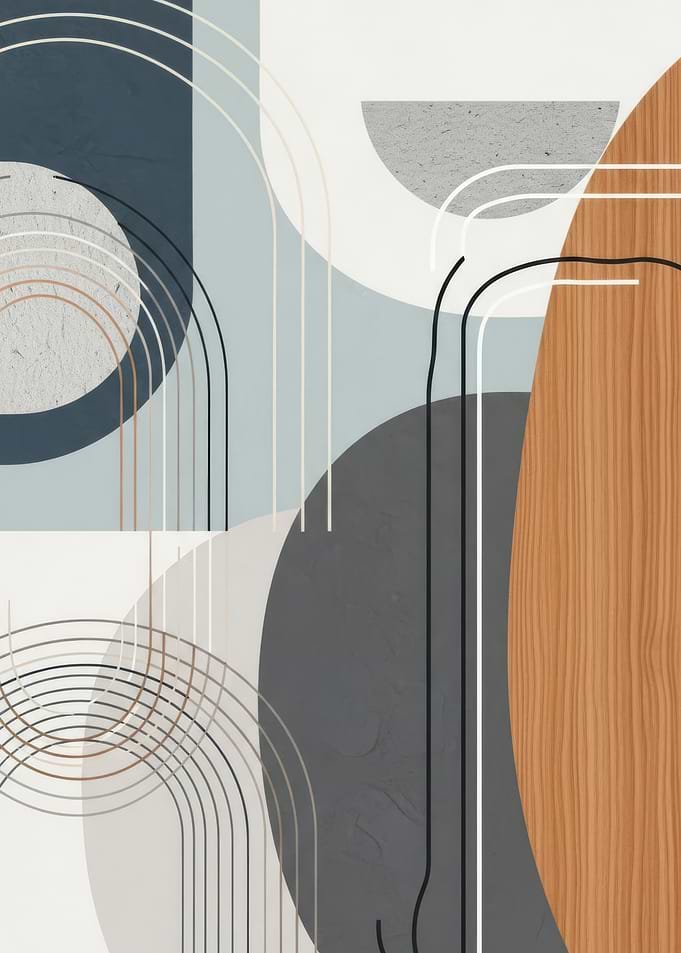 Abstract Geometric Shapes with Wood Texture