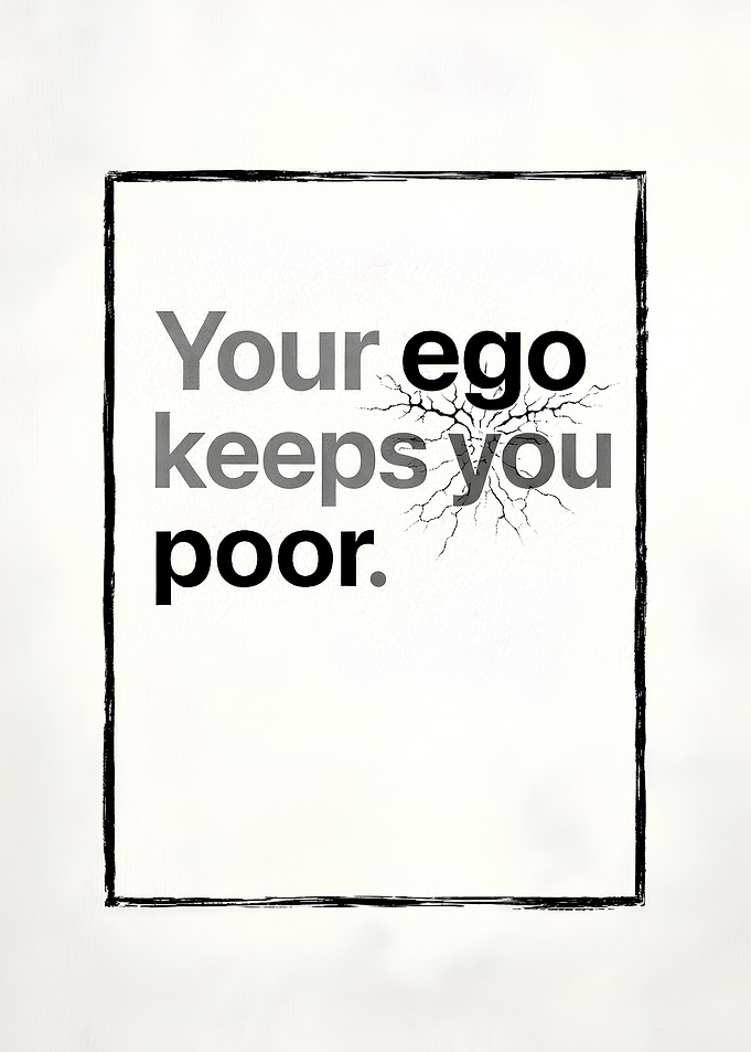 Your Ego Keeps You Poor Motivational Quote