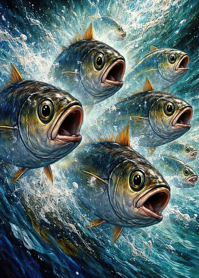 School of Fish in Water