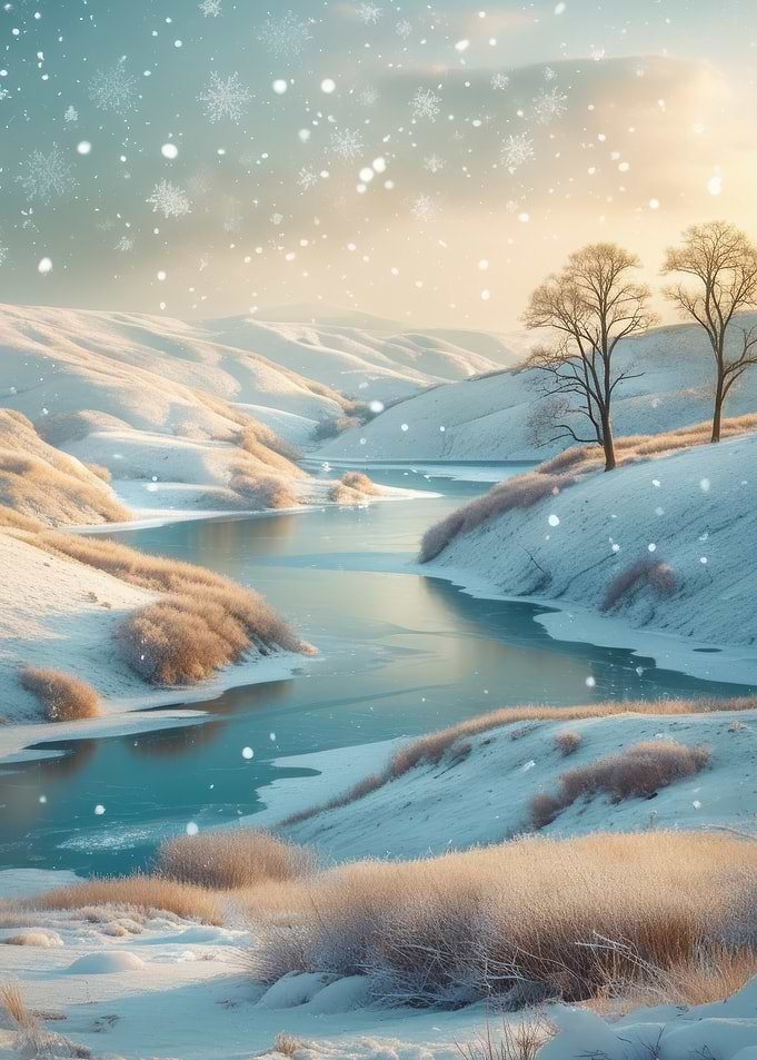 Winter Landscape with Snowfall