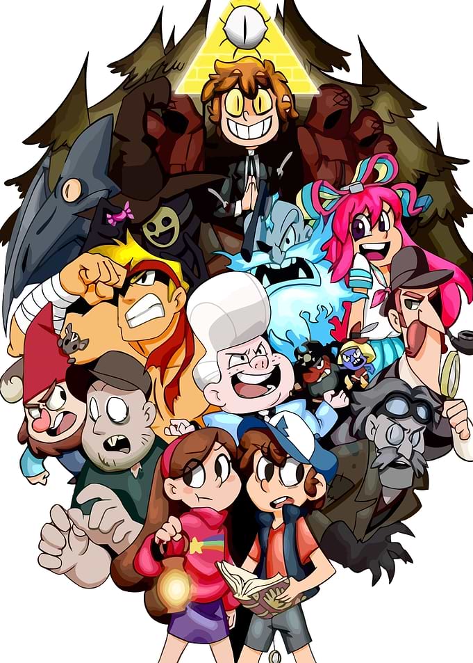 Gravity Falls Characters and Bill Cipher