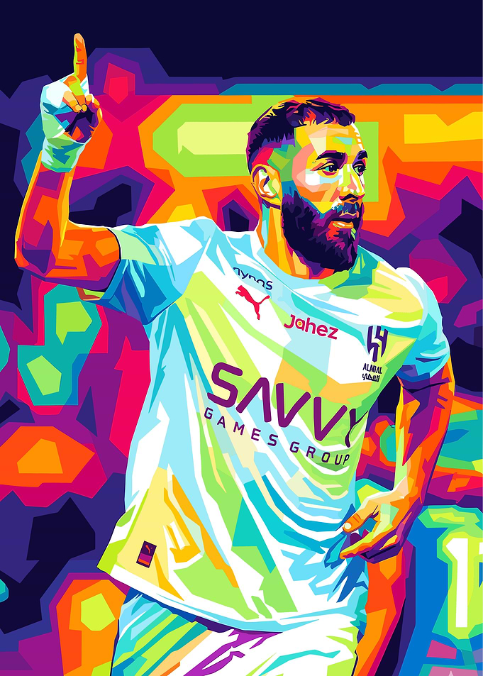 Karim Benzema Pop Art Portrait