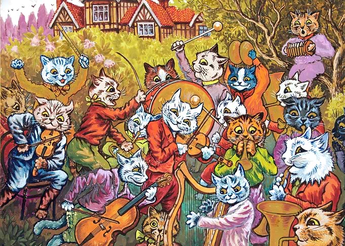 Orchestra of Cats Playing Music