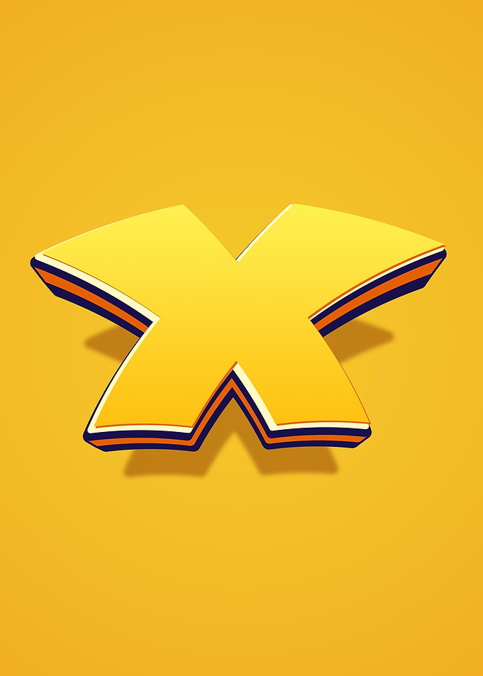 Yellow Letter X Logo