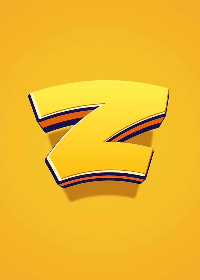 Yellow Letter Z Logo