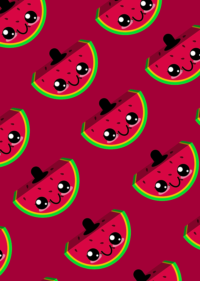 Cute Watermelon Slices with Faces