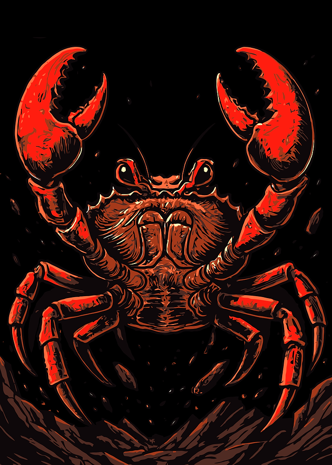 Monster Red Crab Illustration