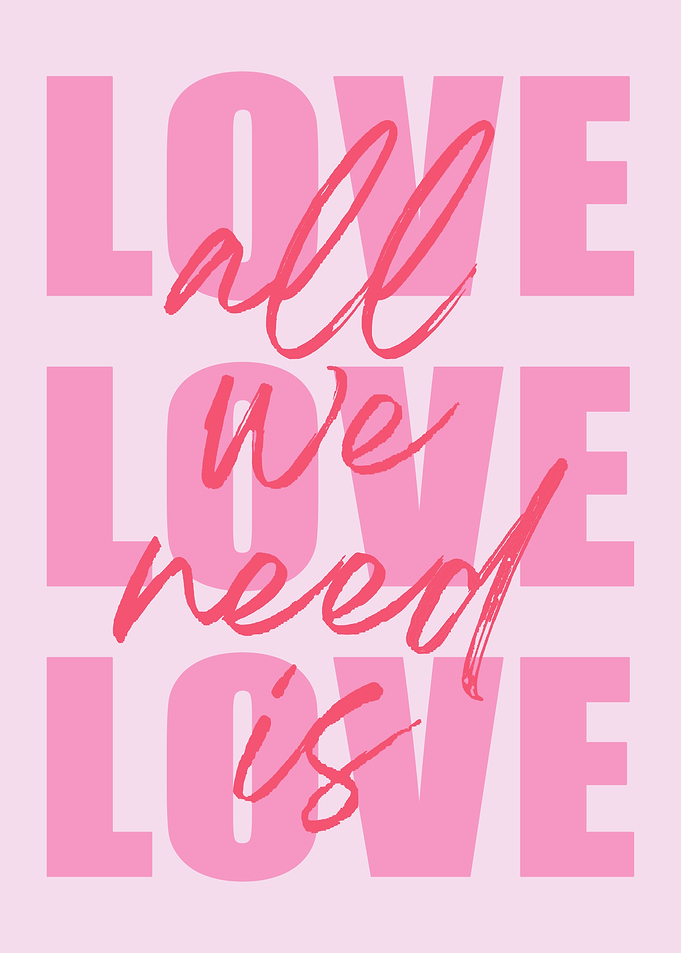Love is all we need text art