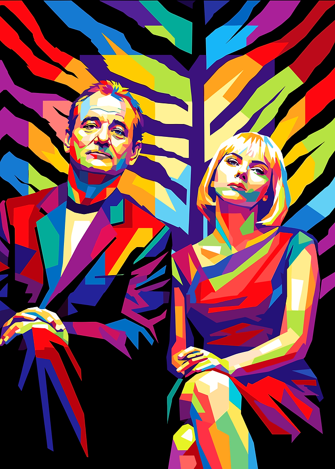 Bill Murray and Scarlett Johansson Pop Art
