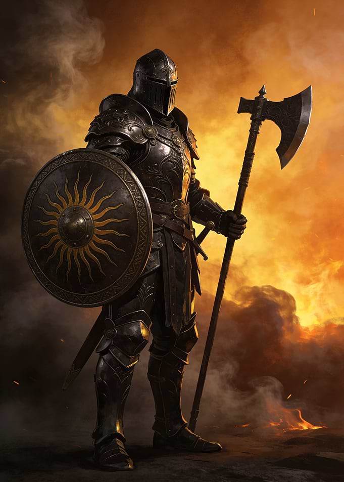 Knight with Axe and Shield