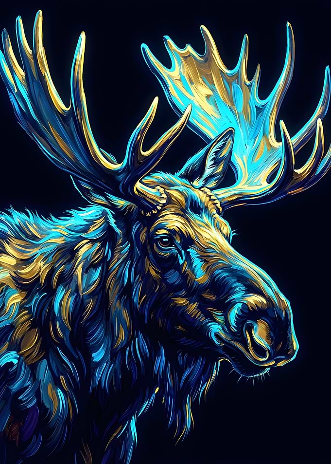 Vibrant Moose Portrait
