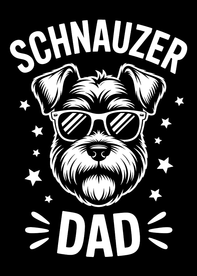 Schnauzer Dad with Sunglasses