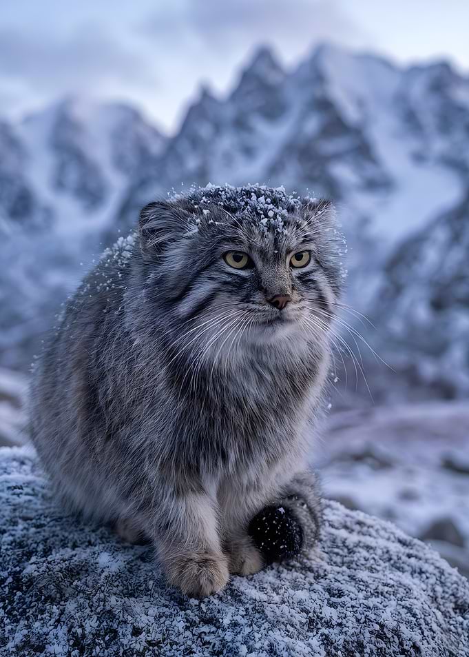Pallas’s Cat (Manul) In The Frost - Altai Mountains