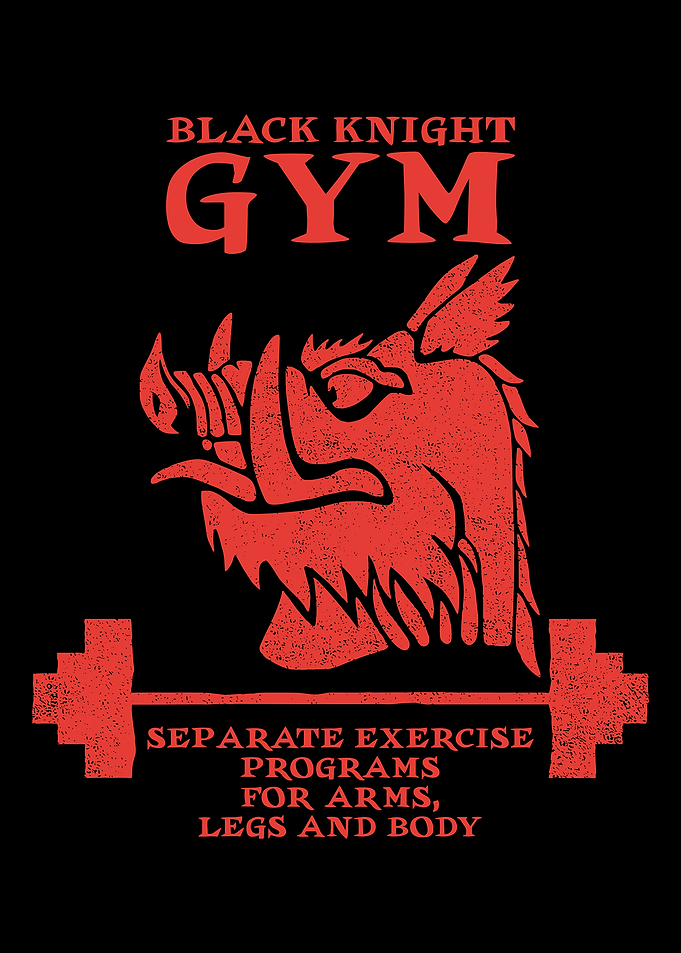 Black Knight Gym Poster, Boar Barbell Fitness Wall Art, Rugged Workout Motivation Print