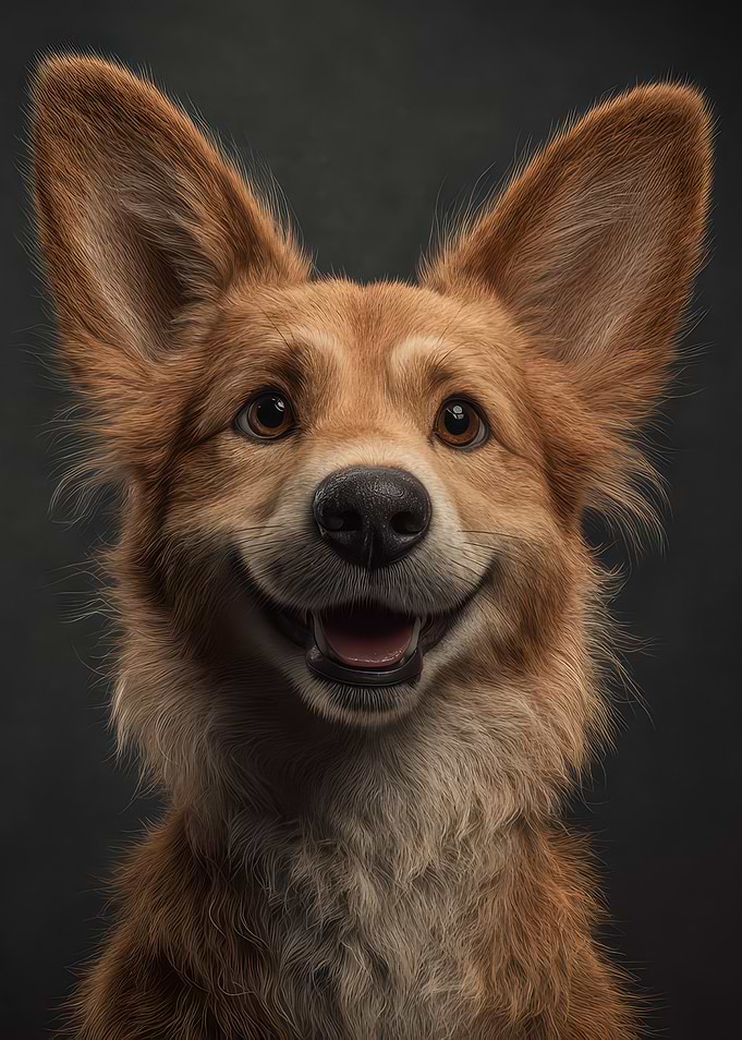 Happy Corgi Dog Portrait