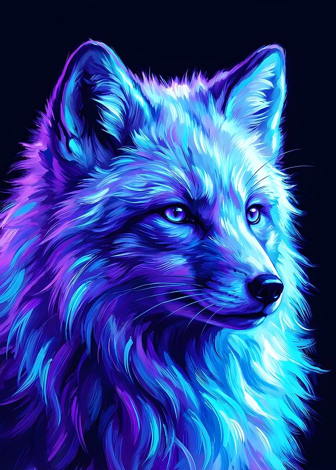 Neon Fox Portrait