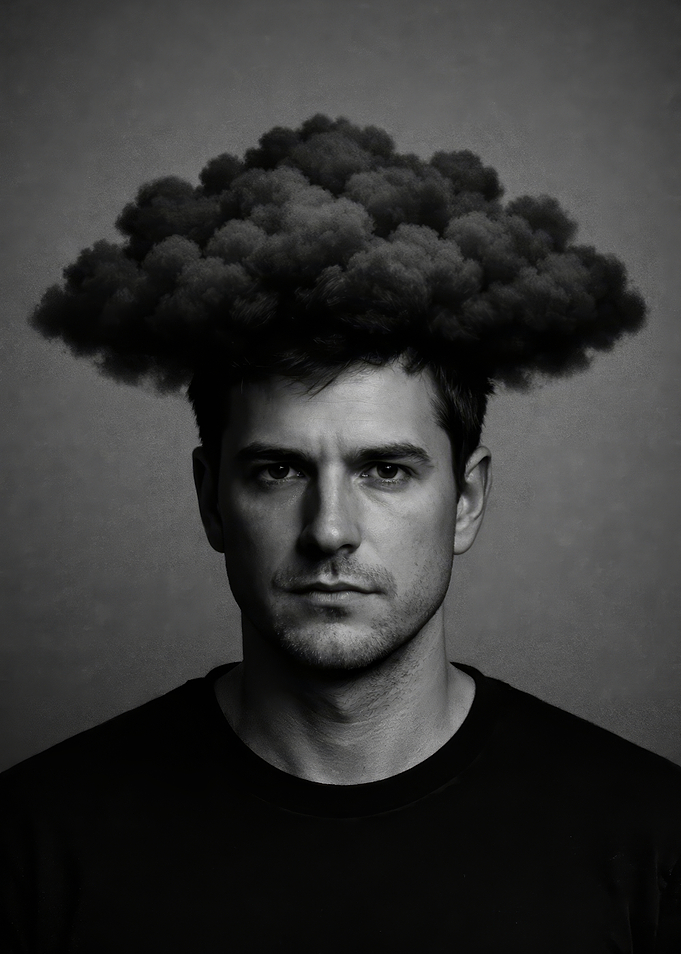 Man with Cloud Over Head